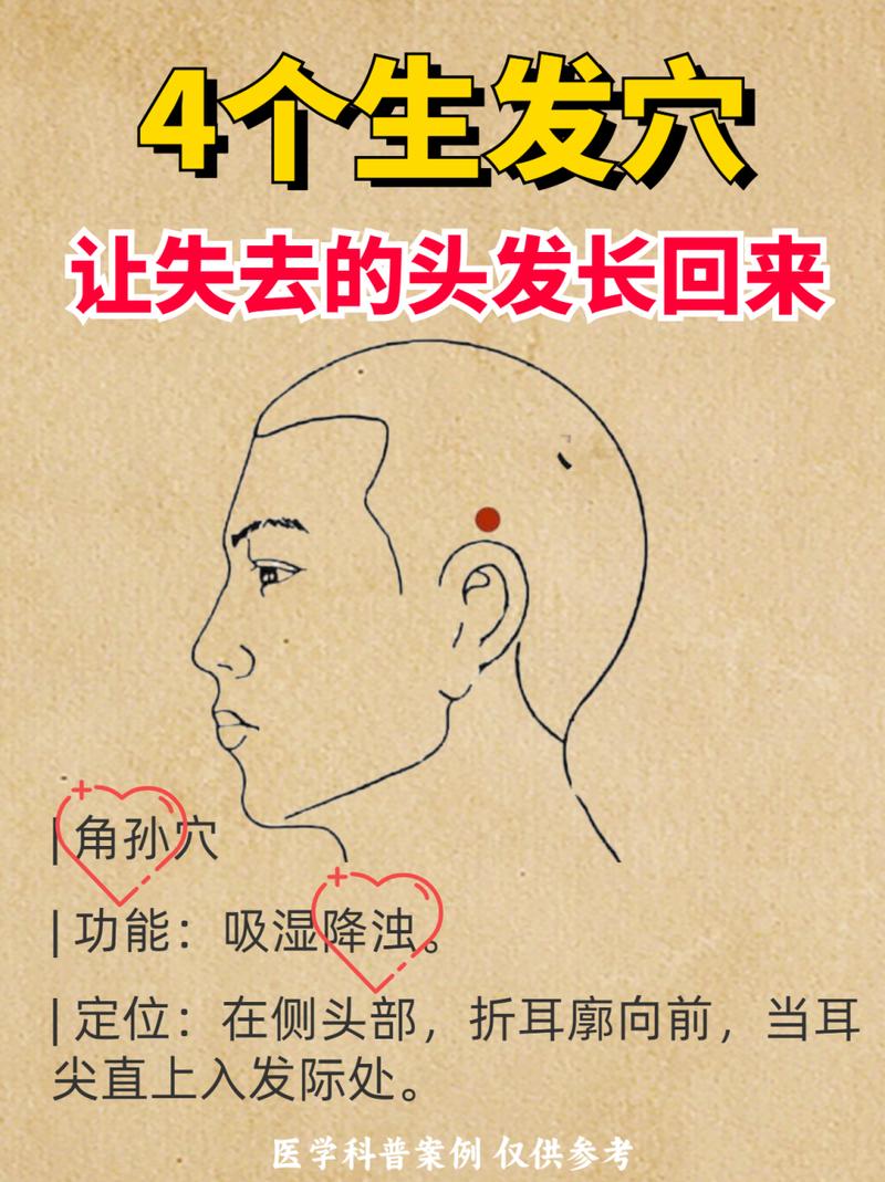 按摩 头部 穴位 生发