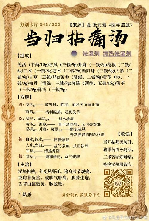 治疗风湿关节炎的中药方