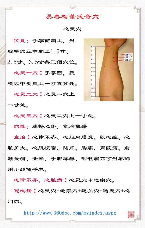 心脏早搏治疗针灸穴位