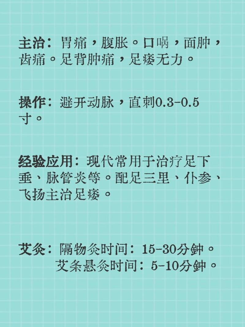 冲阳穴位位置图及功效