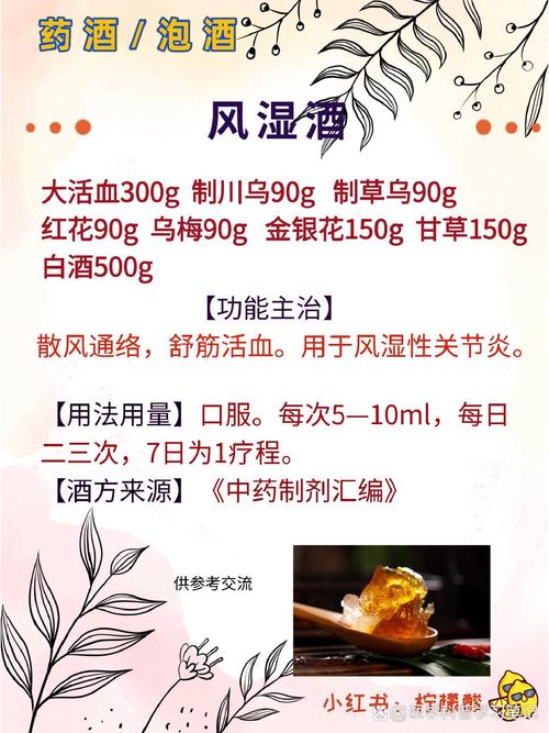 治疗类风湿泡药酒配方